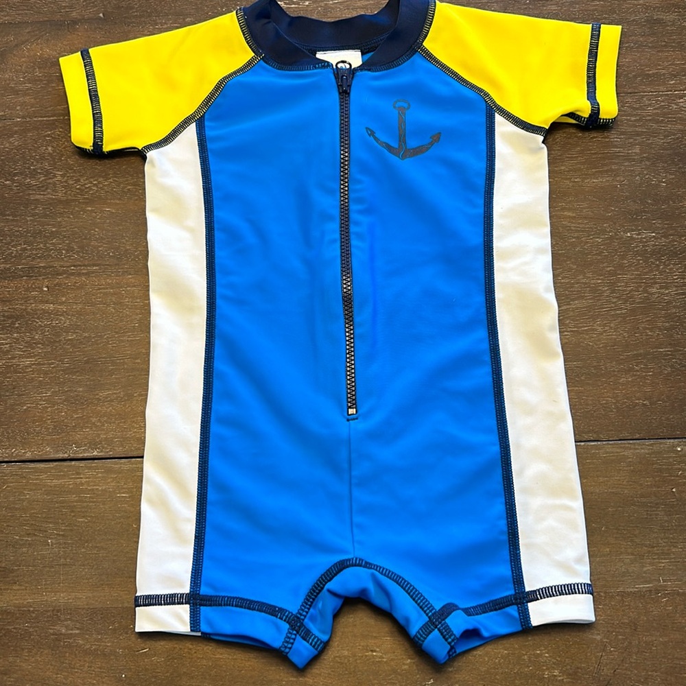 Hanna Andersson Boys Blue/ Yellow Swimsuit